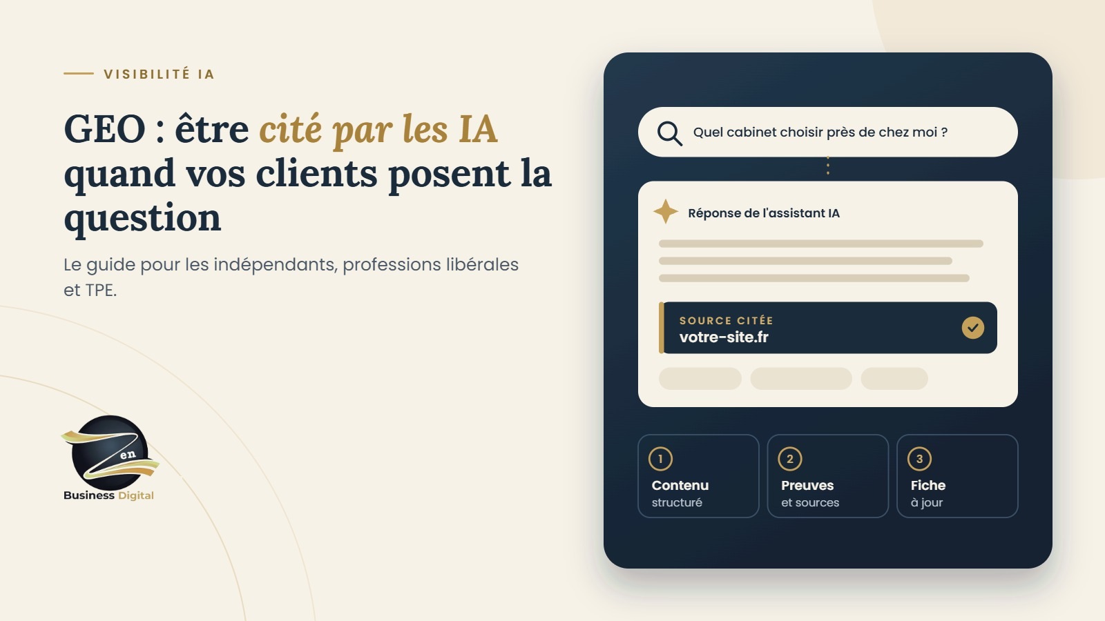 Être recommandé par ChatGPT et Google : le guide GEO pour les indépendants, professionnels libéraux et TPE