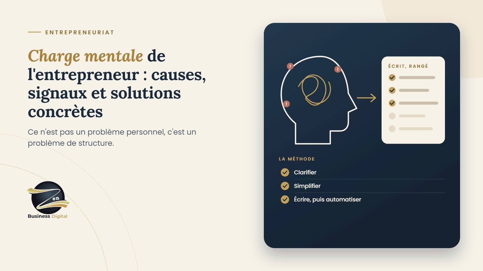 Charge mentale de l'entrepreneur : causes, signaux et solutions concrètes